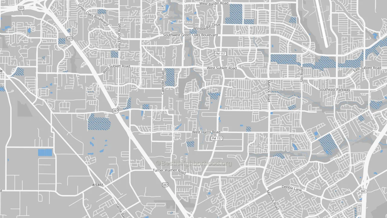 Transit Grade map of 76001, TX