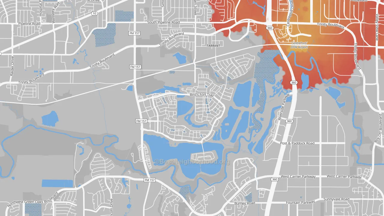 Transit Grade map of 76005, TX