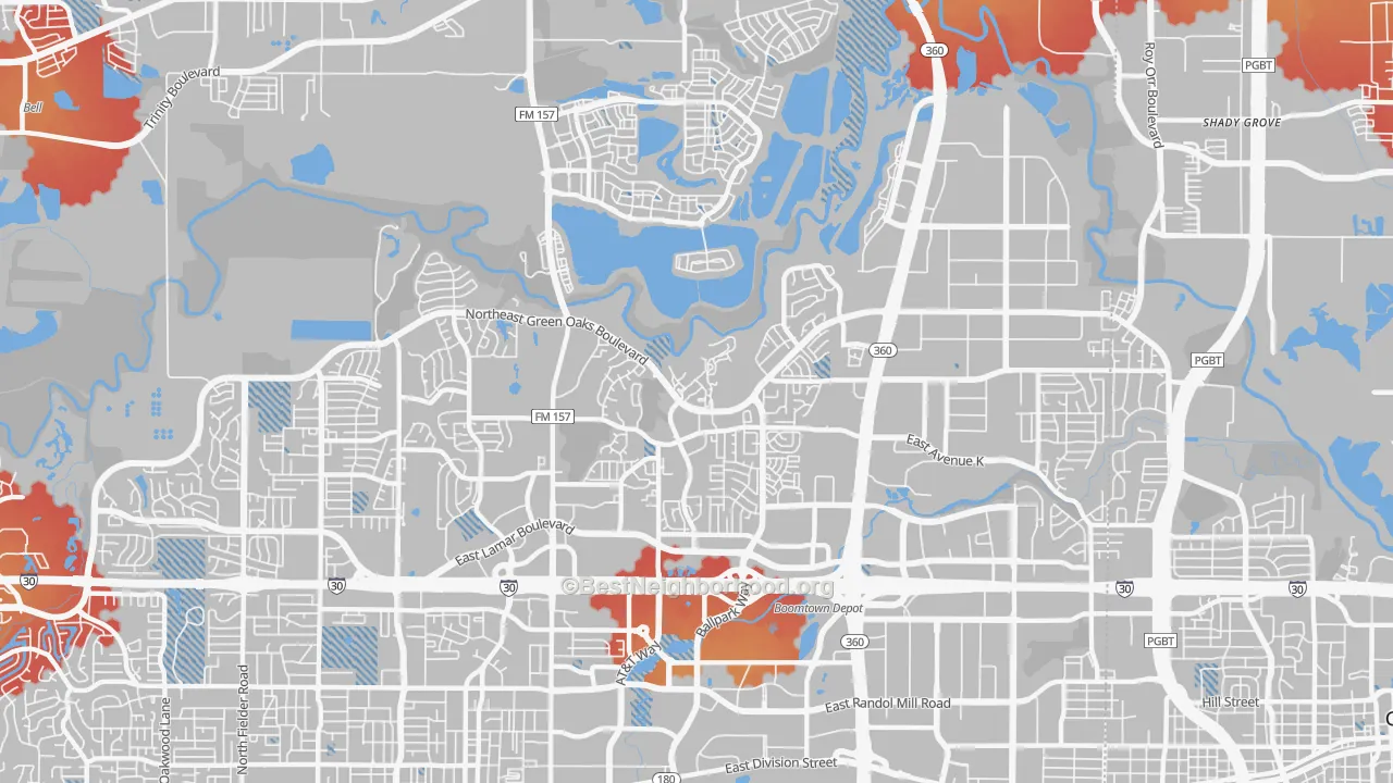Transit Grade map of 76006, TX