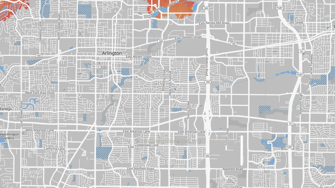 Transit Grade map of 76010, TX