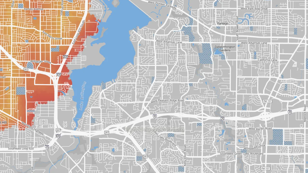 Transit Grade map of 76016, TX