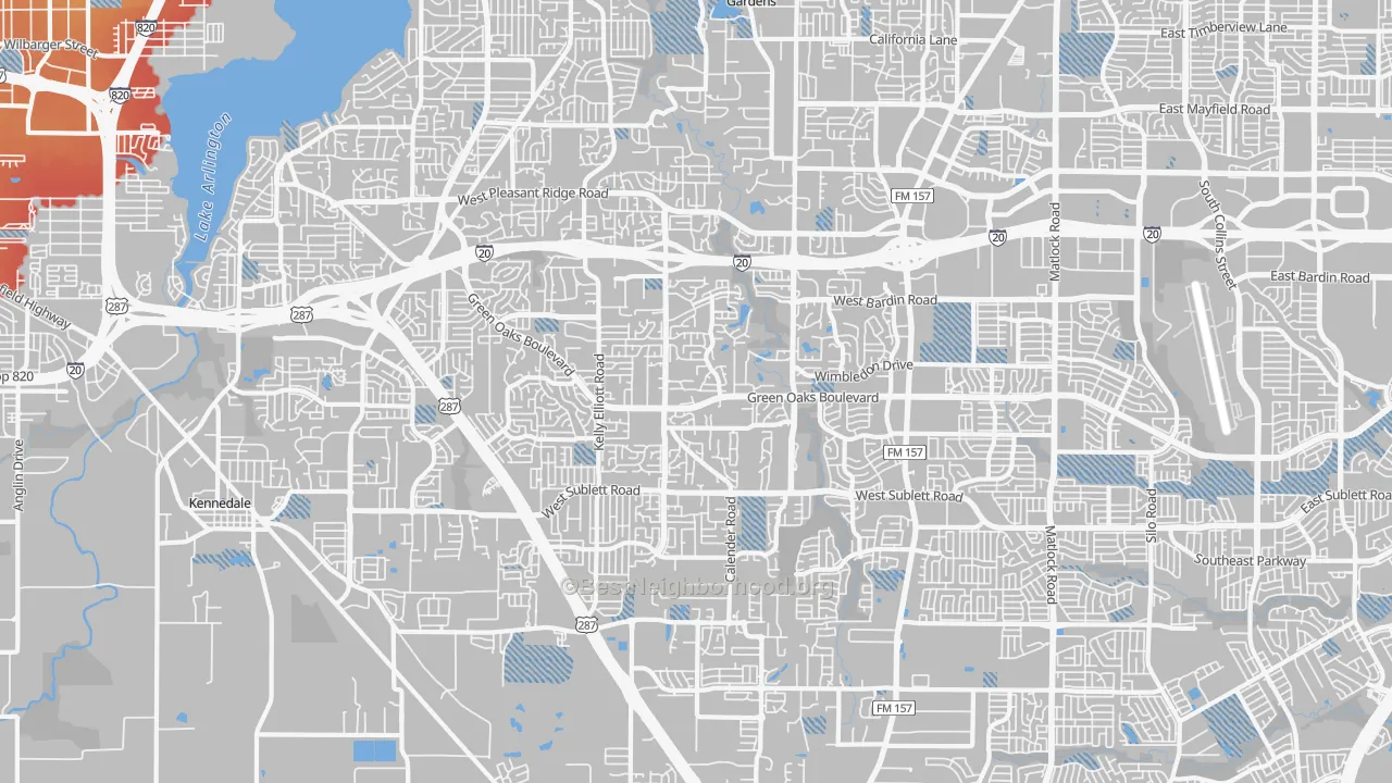 Transit Grade map of 76017, TX