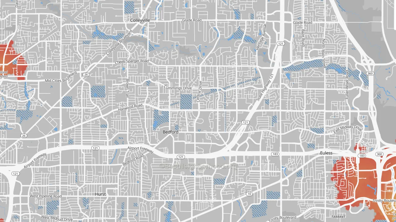 Transit Grade map of 76021, TX