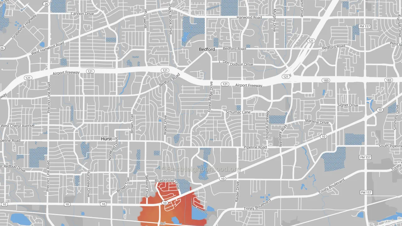 Transit Grade map of 76022, TX