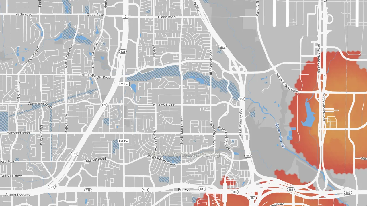 Transit Grade map of 76039, TX