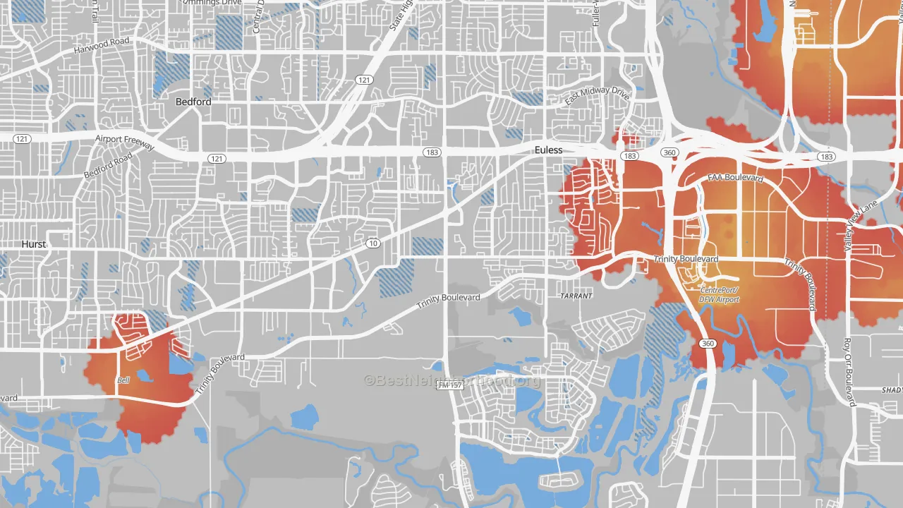 Transit Grade map of 76040, TX