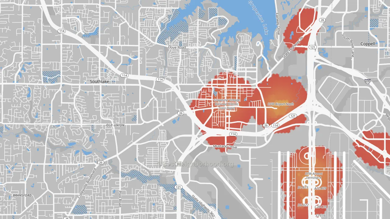 Transit Grade map of 76051, TX