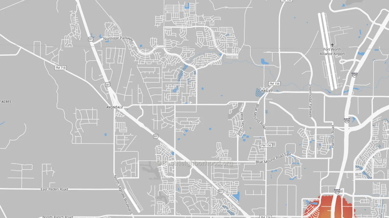 Transit Grade map of 76052, TX