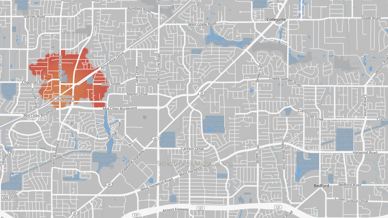 Transit Grade map of 76054, TX