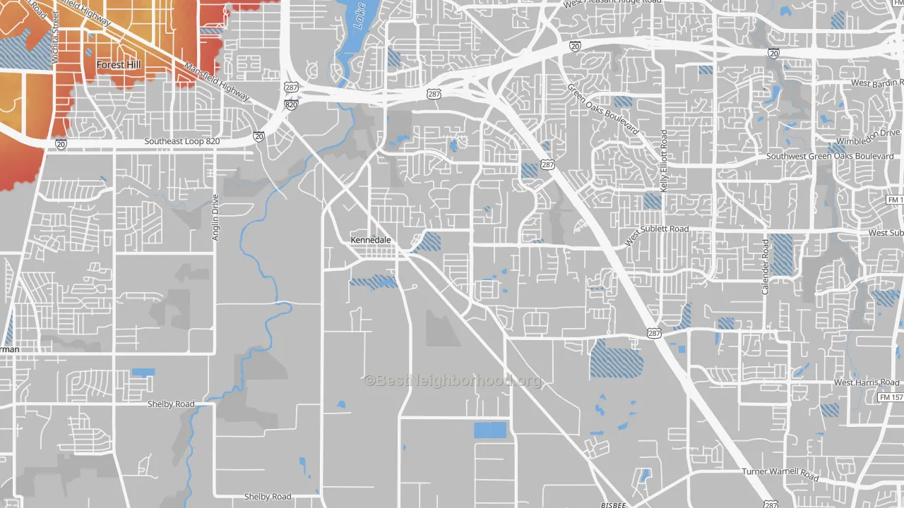 Transit Grade map of 76060, TX