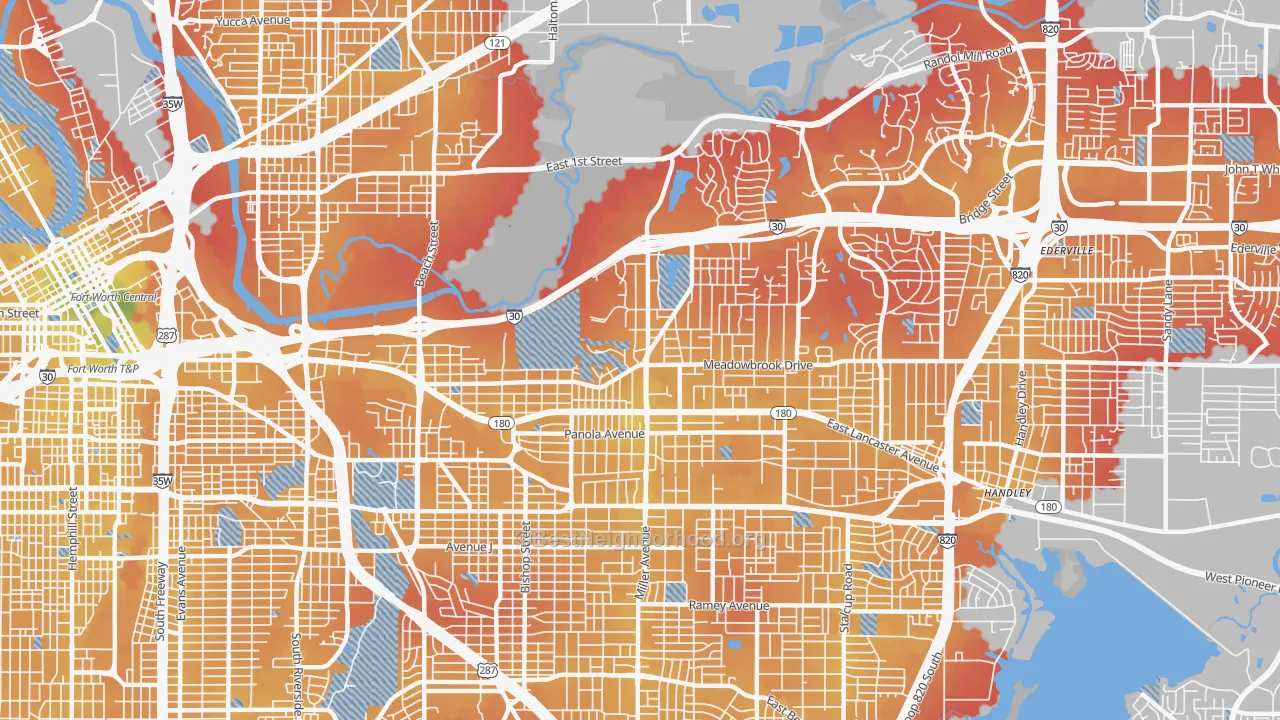 Transit Grade map of 76103, TX