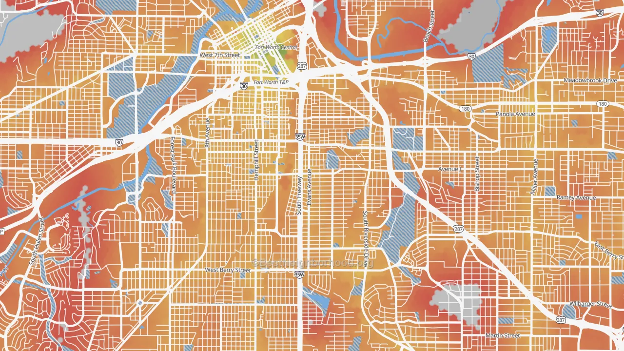 Transit Grade map of 76104, TX