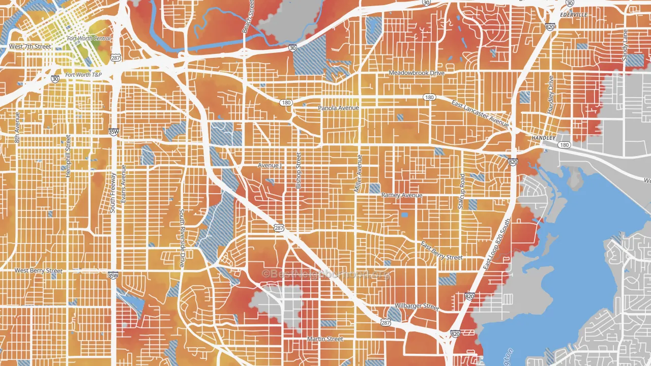 Transit Grade map of 76105, TX