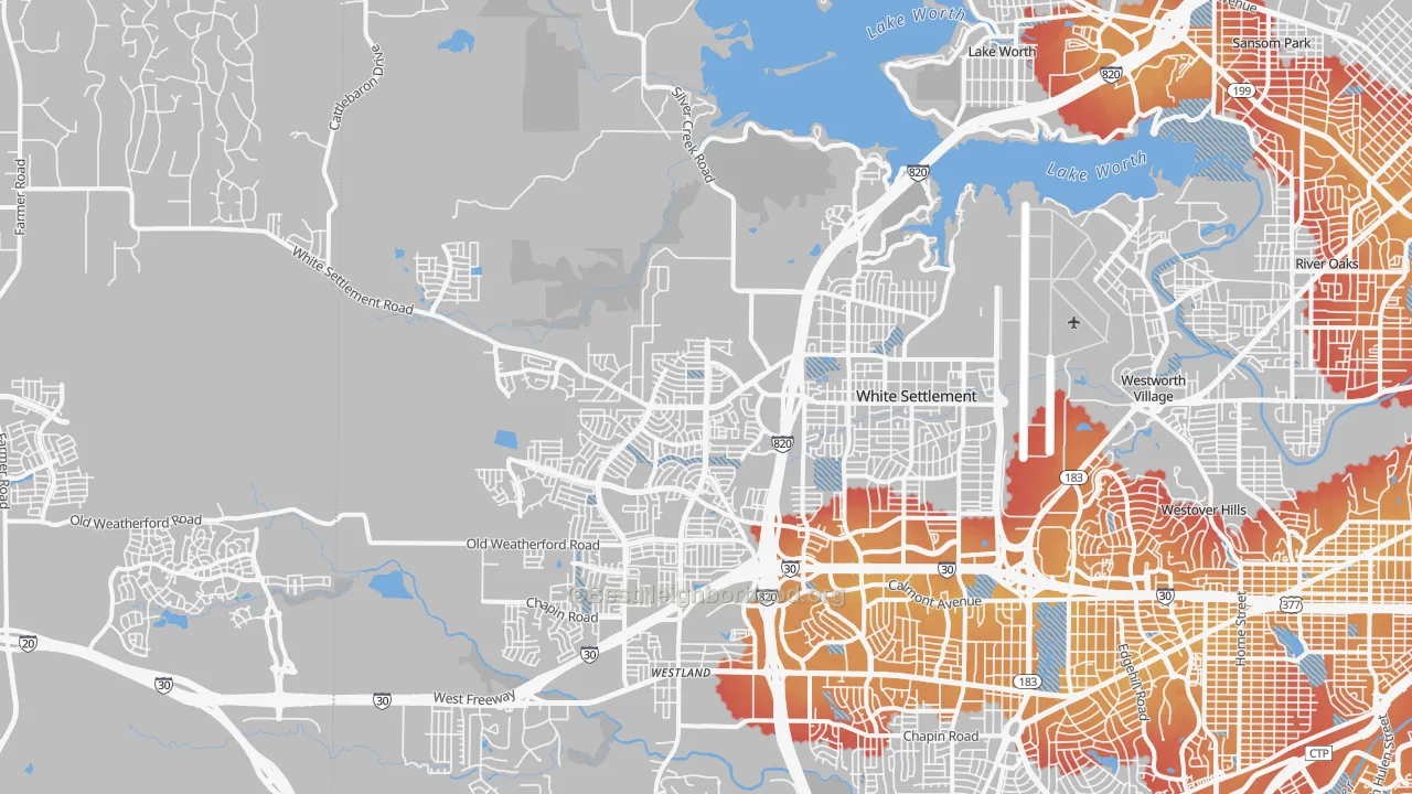 Transit Grade map of 76108, TX