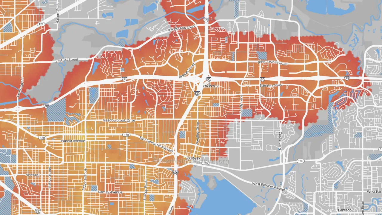 Transit Grade map of 76112, TX