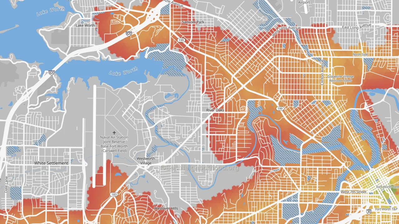 Transit Grade map of 76114, TX