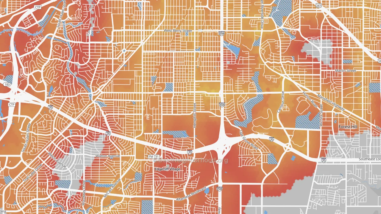 Transit Grade map of 76115, TX