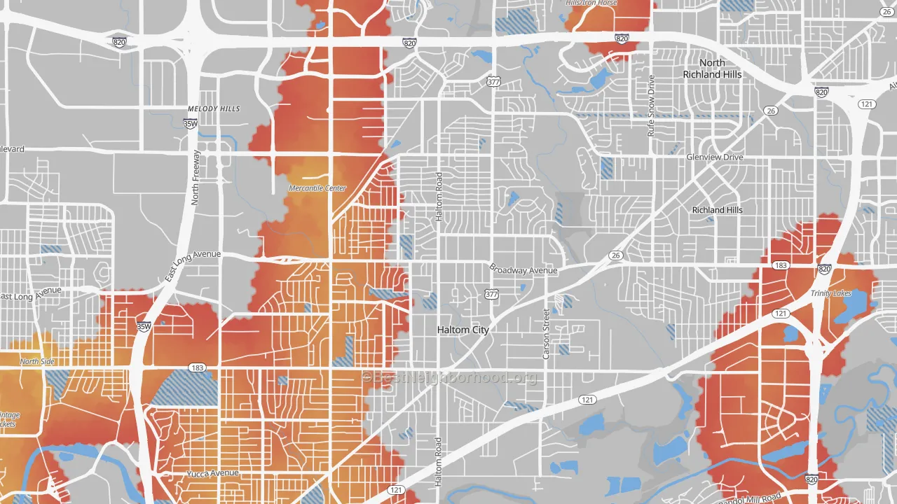 Transit Grade map of 76117, TX