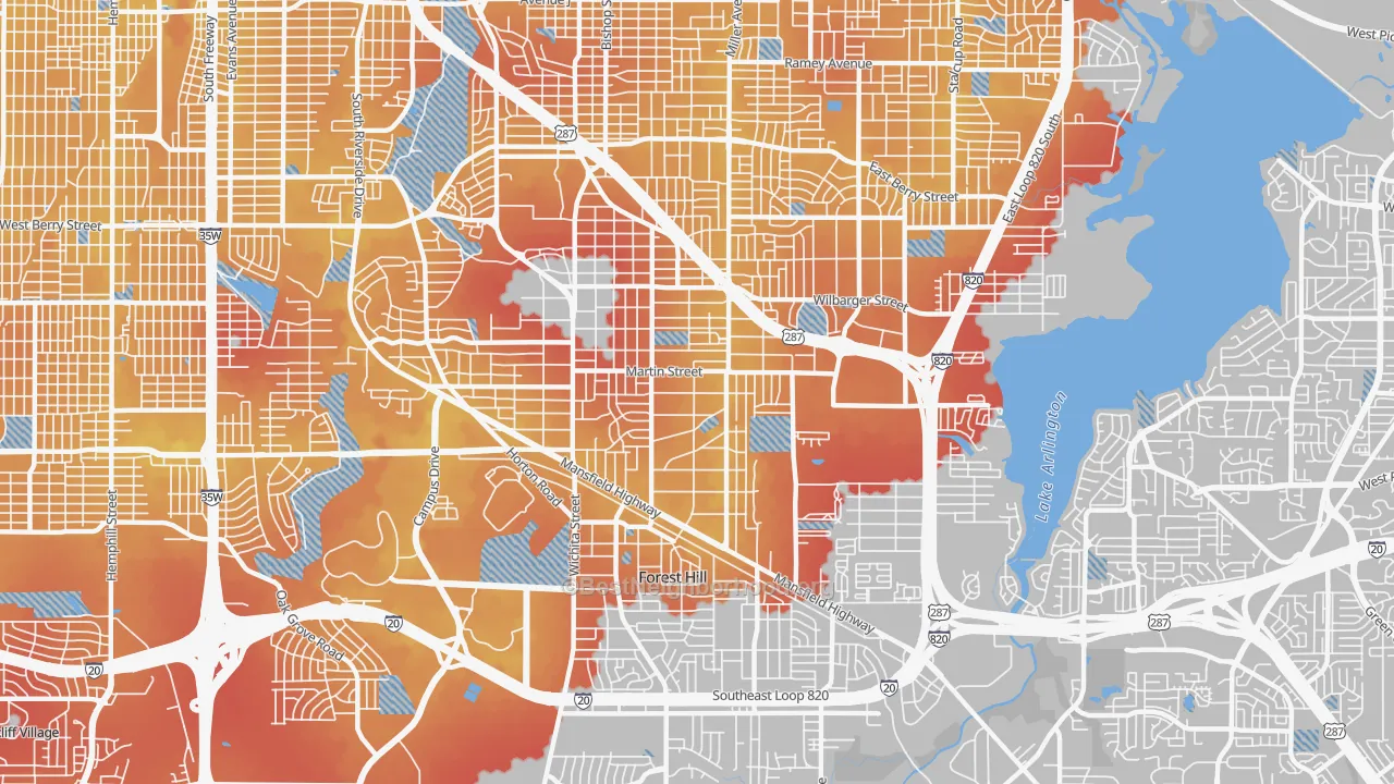 Transit Grade map of 76119, TX
