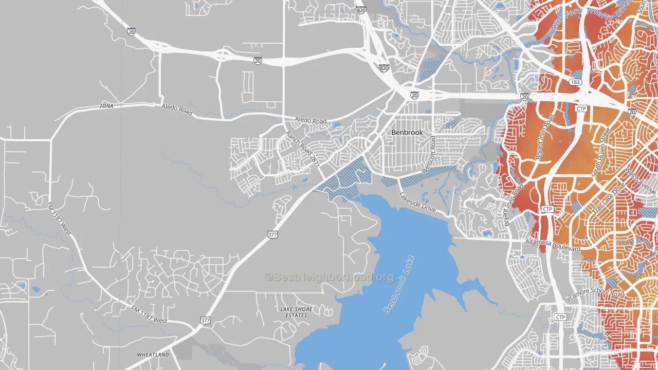 Transit Grade map of 76126, TX