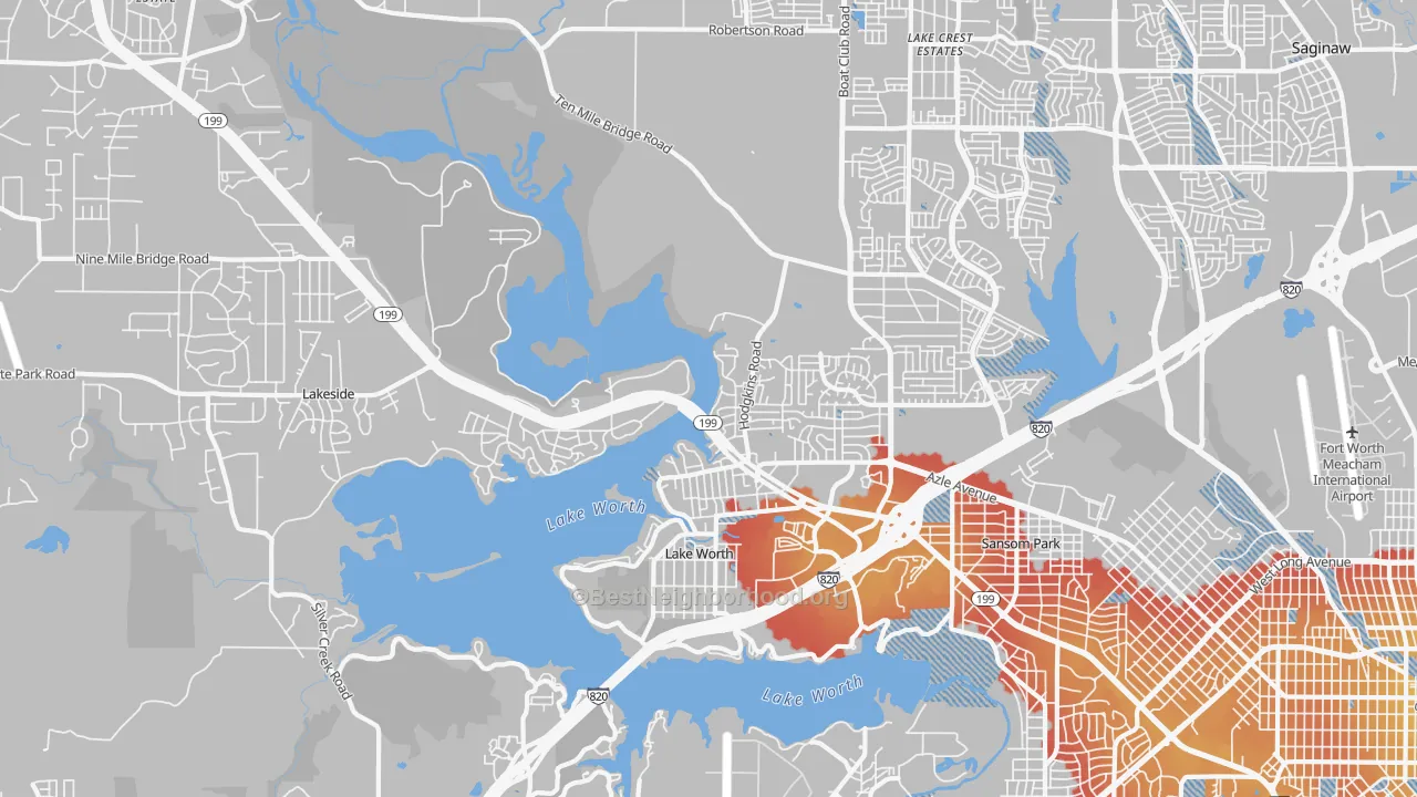 Transit Grade map of 76135, TX