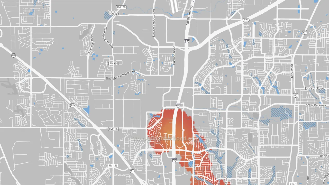 Transit Grade map of 76177, TX