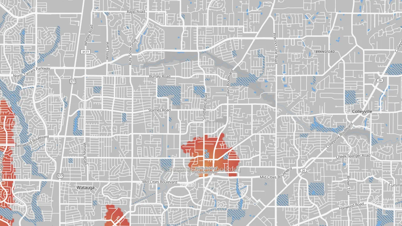 Transit Grade map of 76182, TX