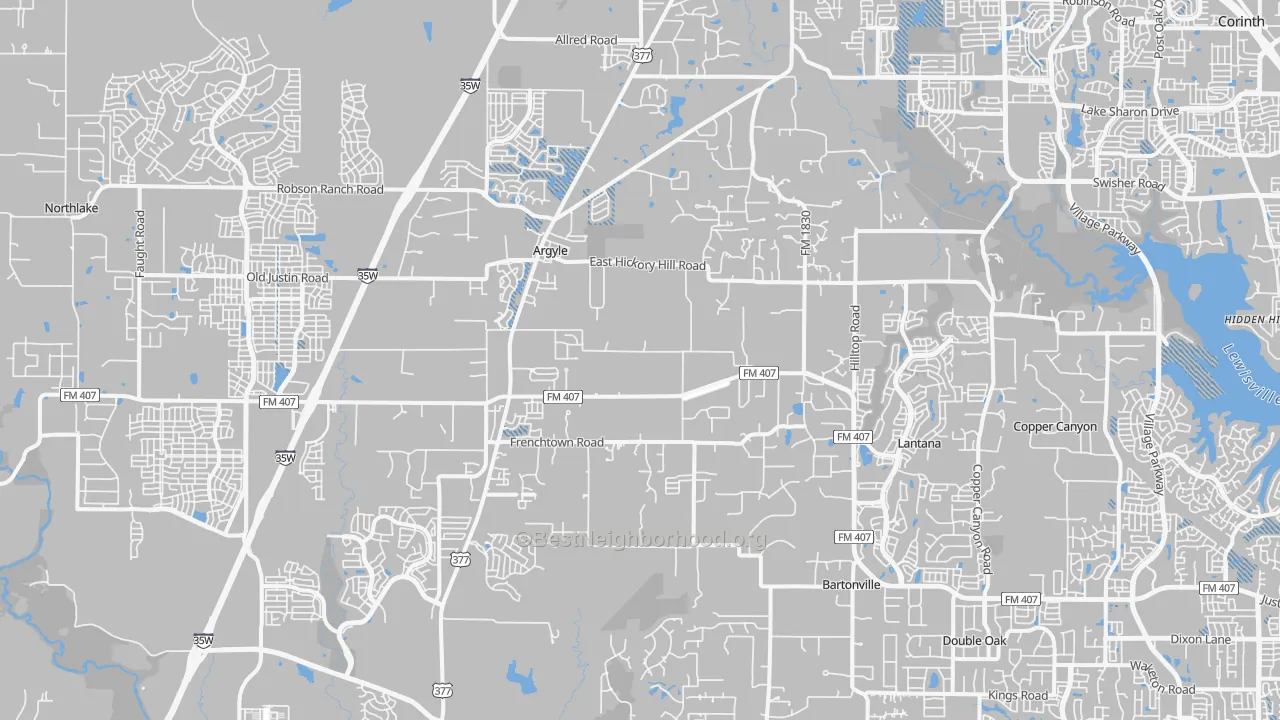 Transit Grade map of 76226, TX