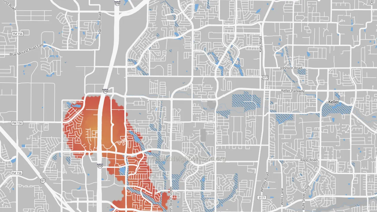 Transit Grade map of 76244, TX