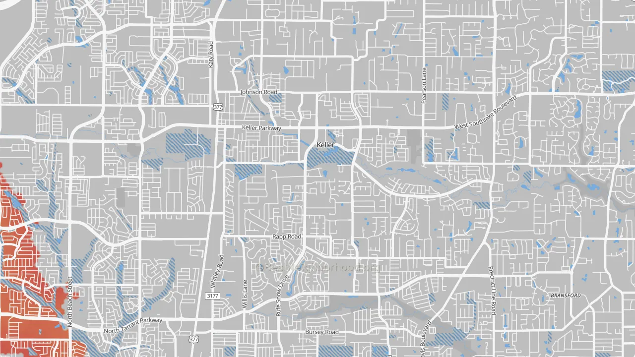 Transit Grade map of 76248, TX