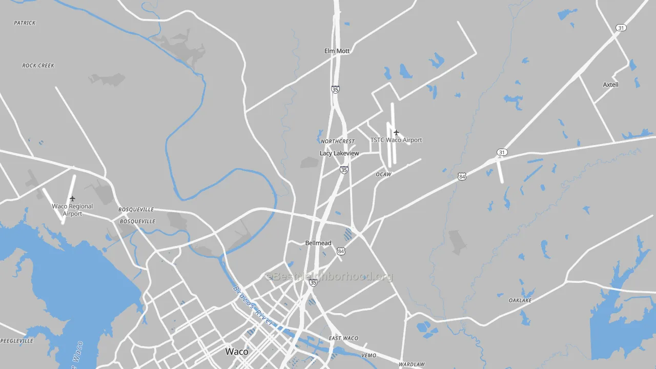 Transit Grade map of 76705, TX