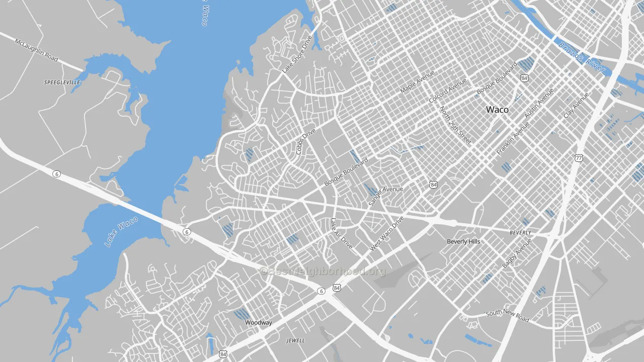 Transit Grade map of 76710, TX