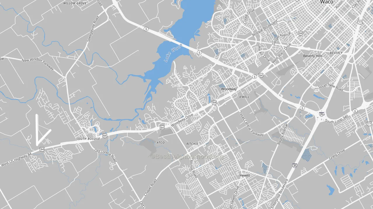 Transit Grade map of 76712, TX