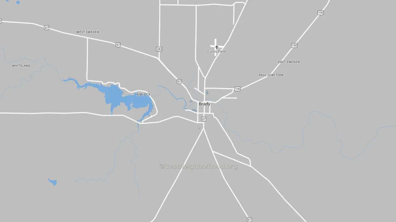 Transit Grade map of 76825, TX