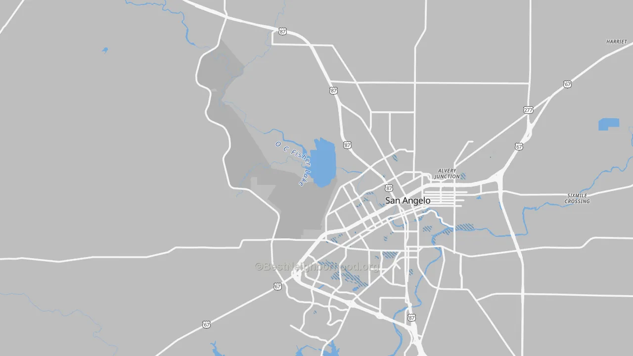 Transit Grade map of 76901, TX