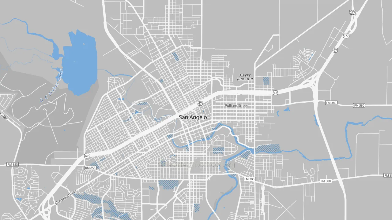 Transit Grade map of 76903, TX