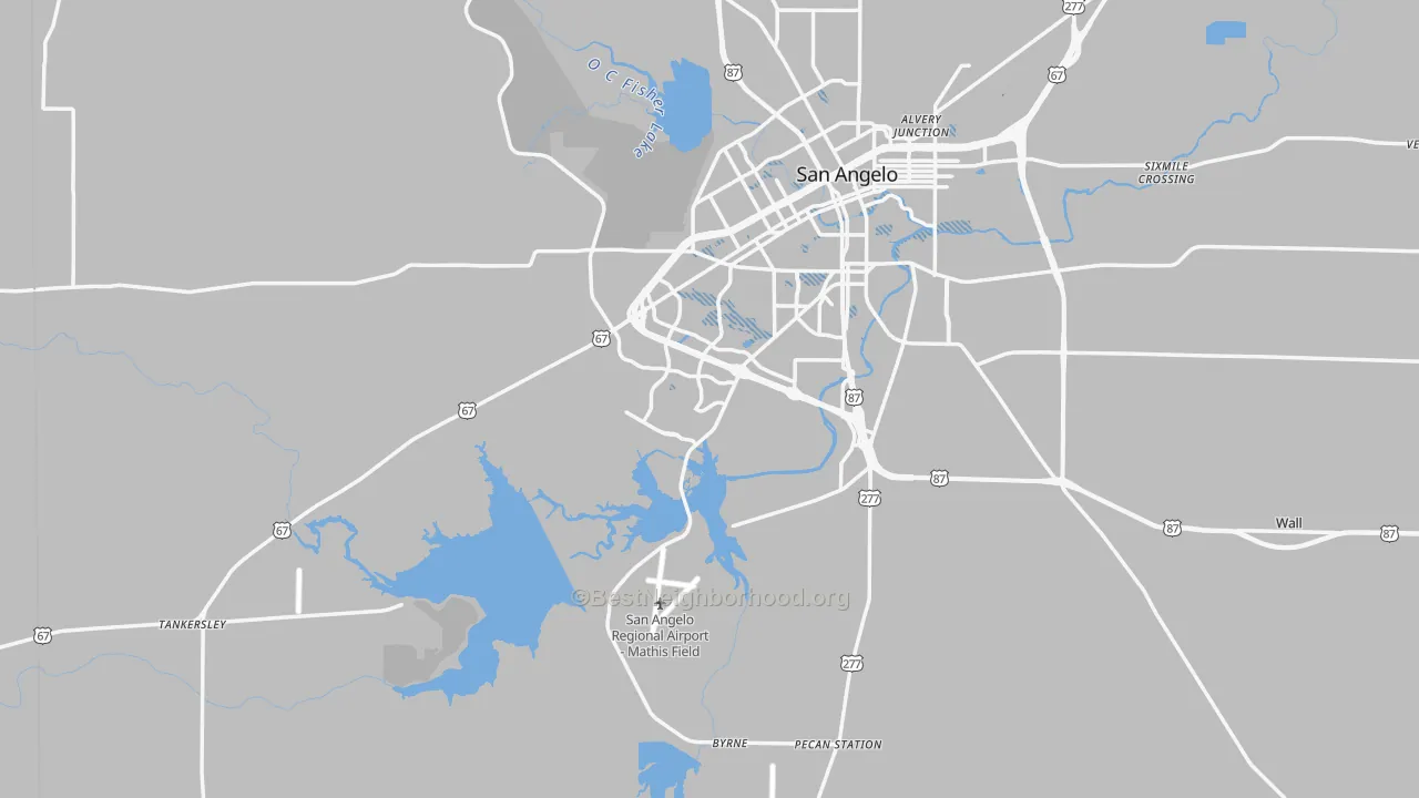 Transit Grade map of 76904, TX