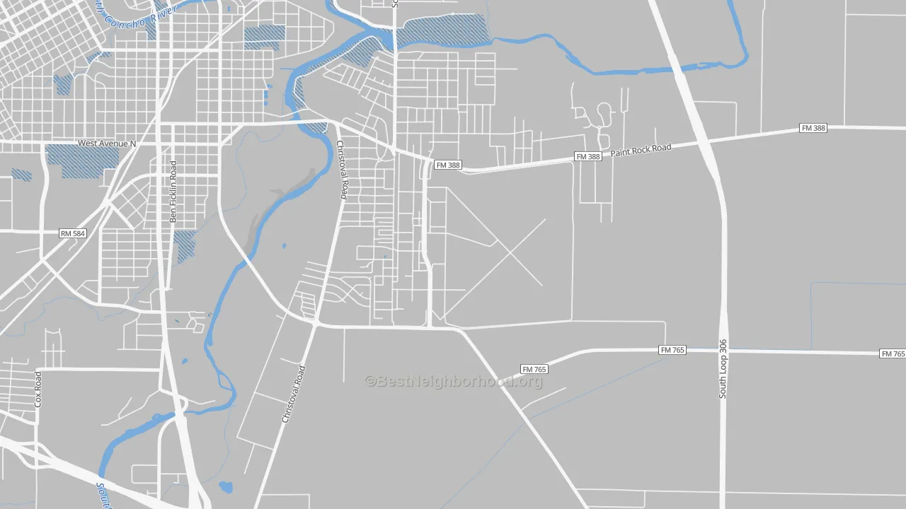 Transit Grade map of 76908, TX