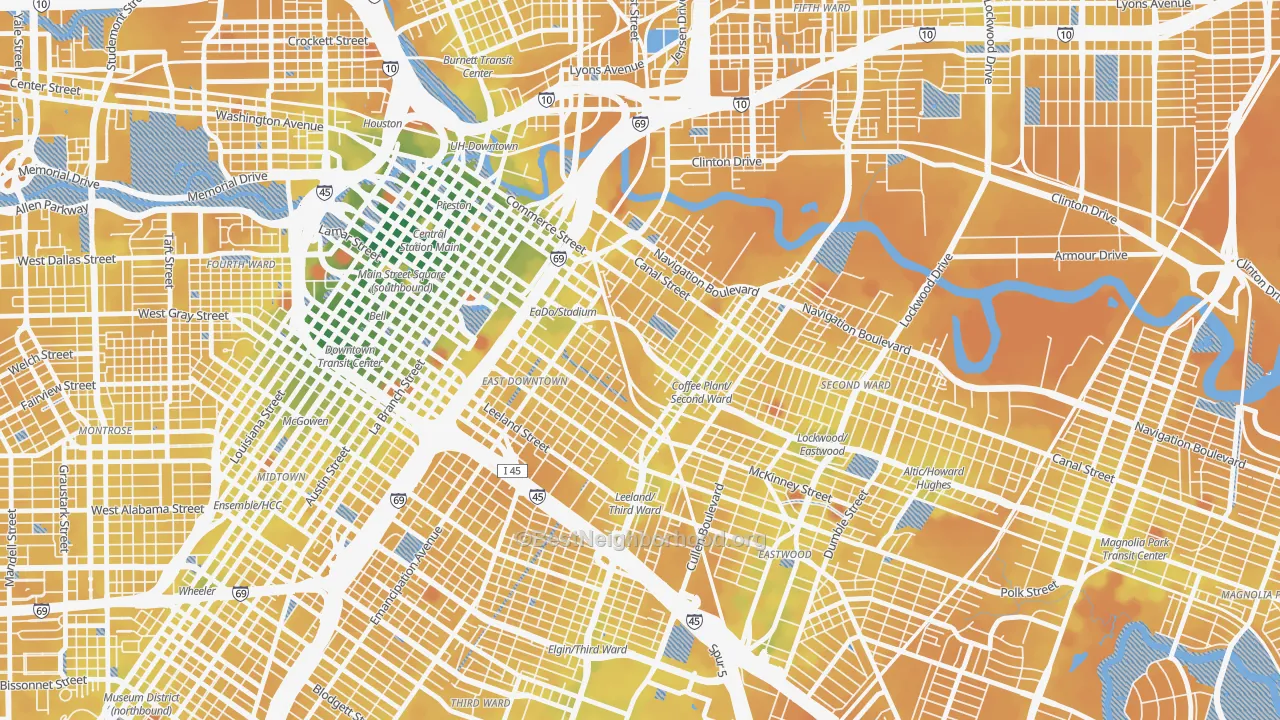 Transit Grade map of 77003, TX