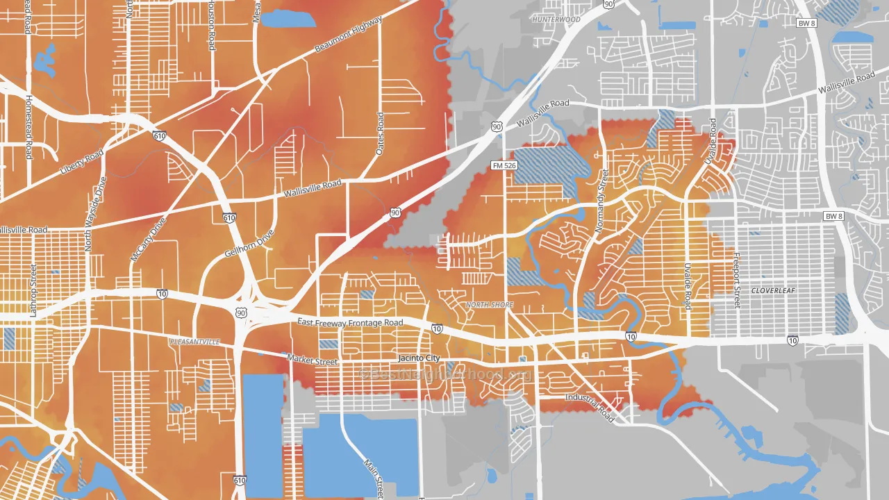 Transit Grade map of 77013, TX
