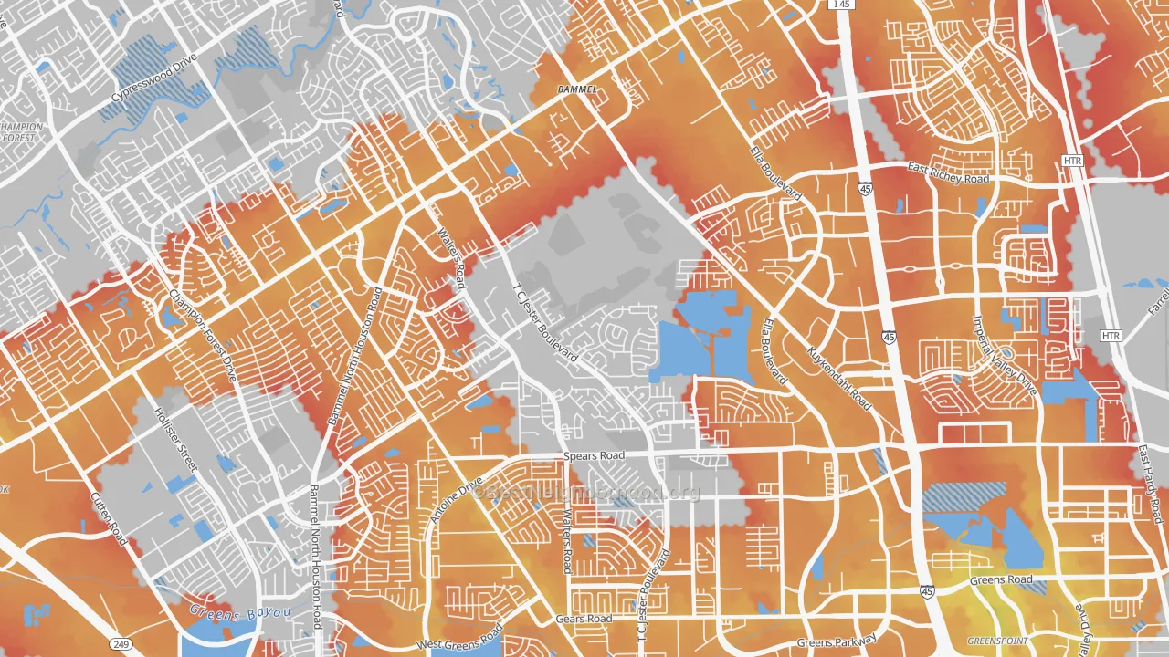 Transit Grade map of 77014, TX
