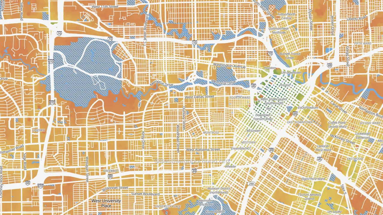 Transit Grade map of 77019, TX