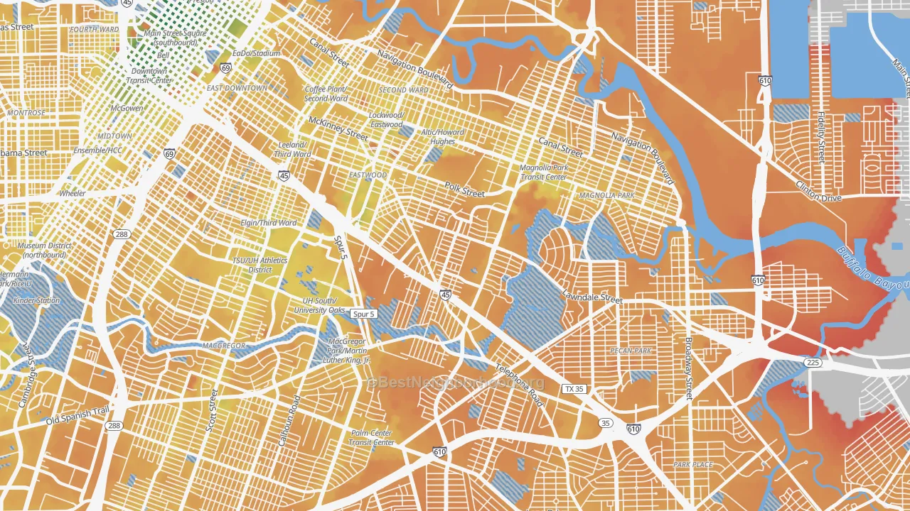 Transit Grade map of 77023, TX