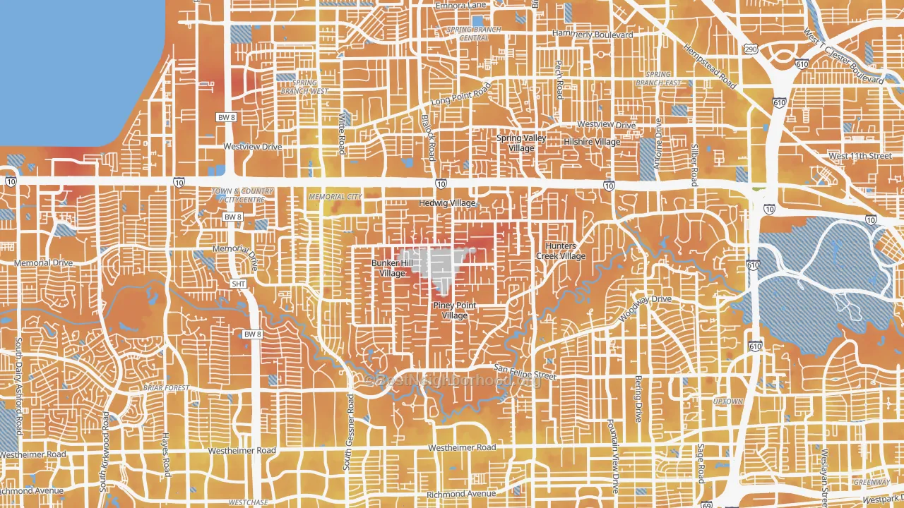 Transit Grade map of 77024, TX