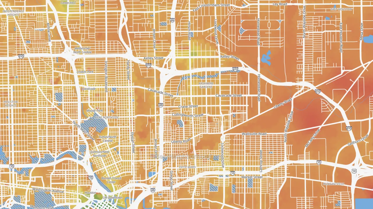 Transit Grade map of 77026, TX
