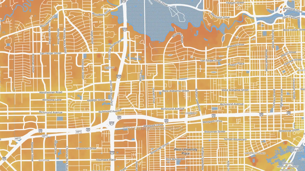 Transit Grade map of 77027, TX