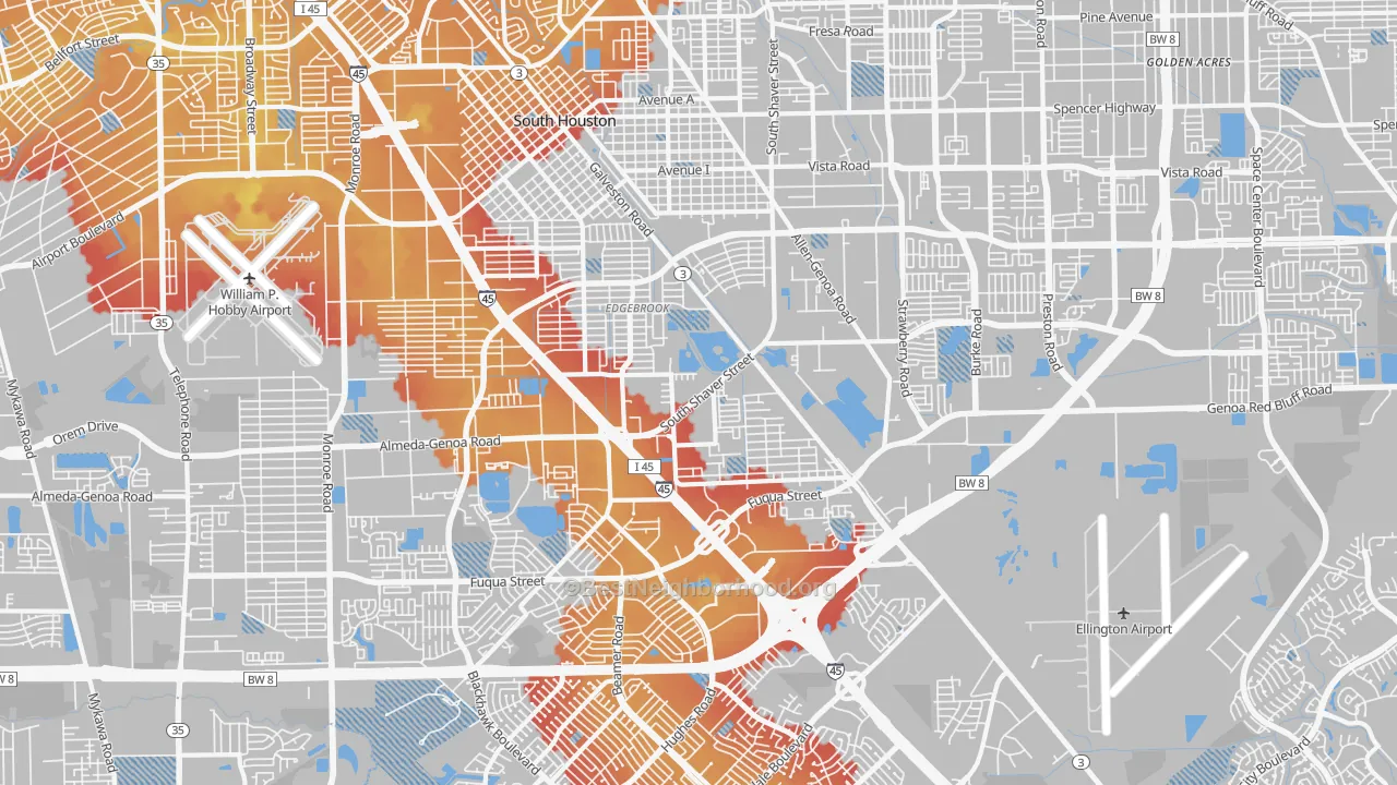 Transit Grade map of 77034, TX