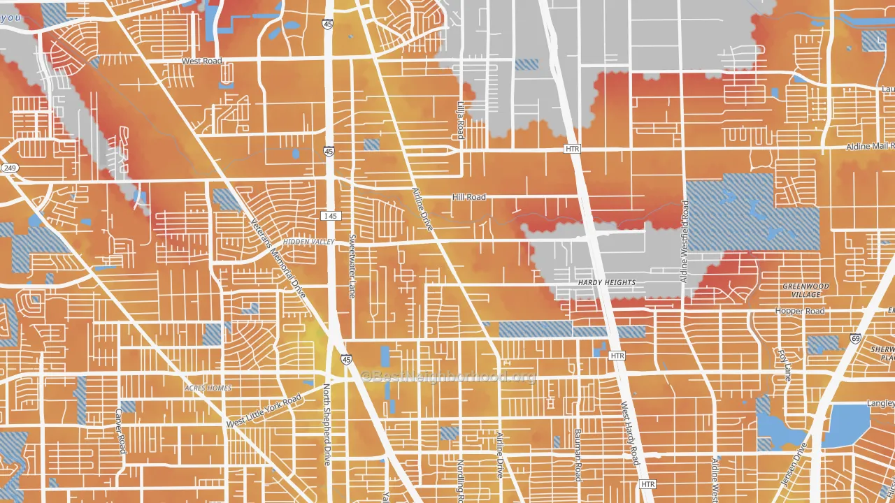 Transit Grade map of 77037, TX