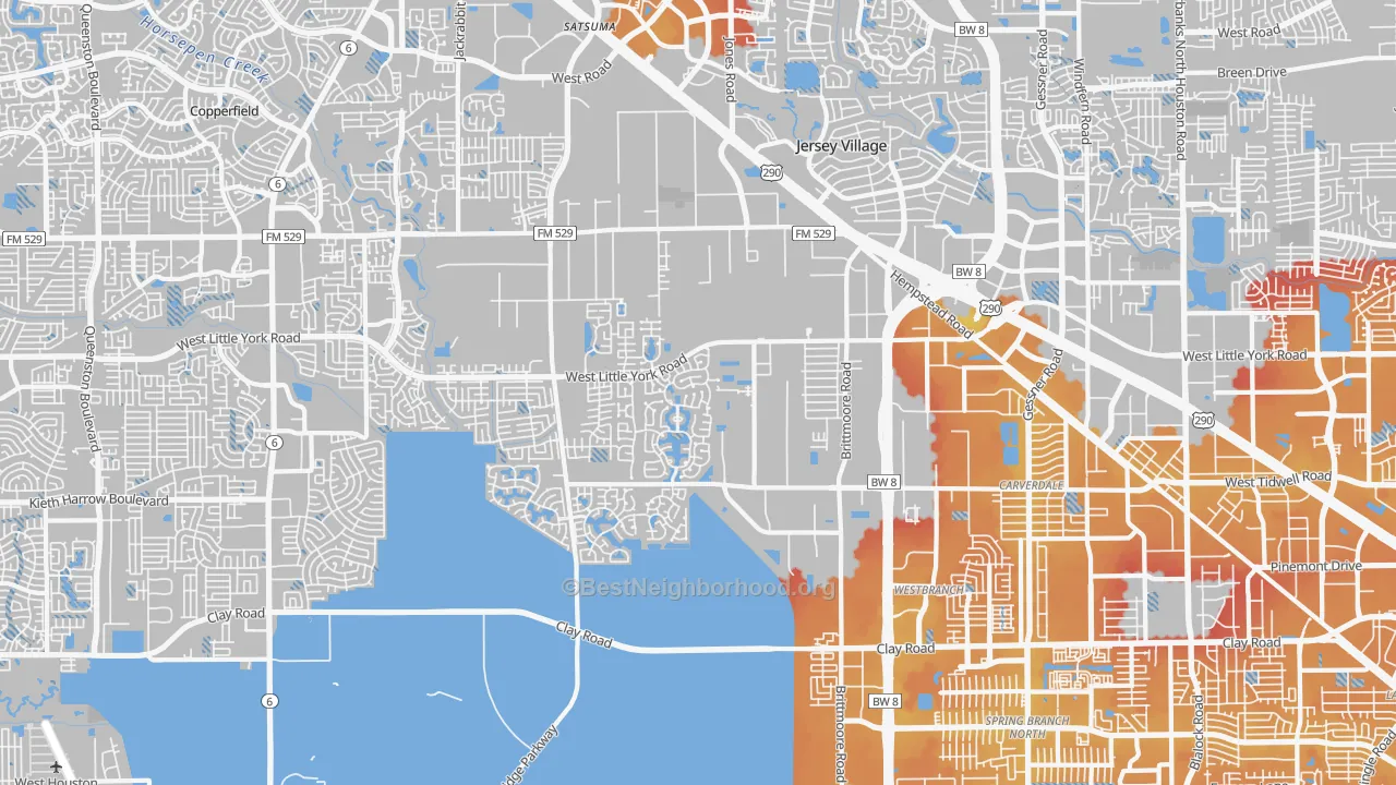 Transit Grade map of 77041, TX