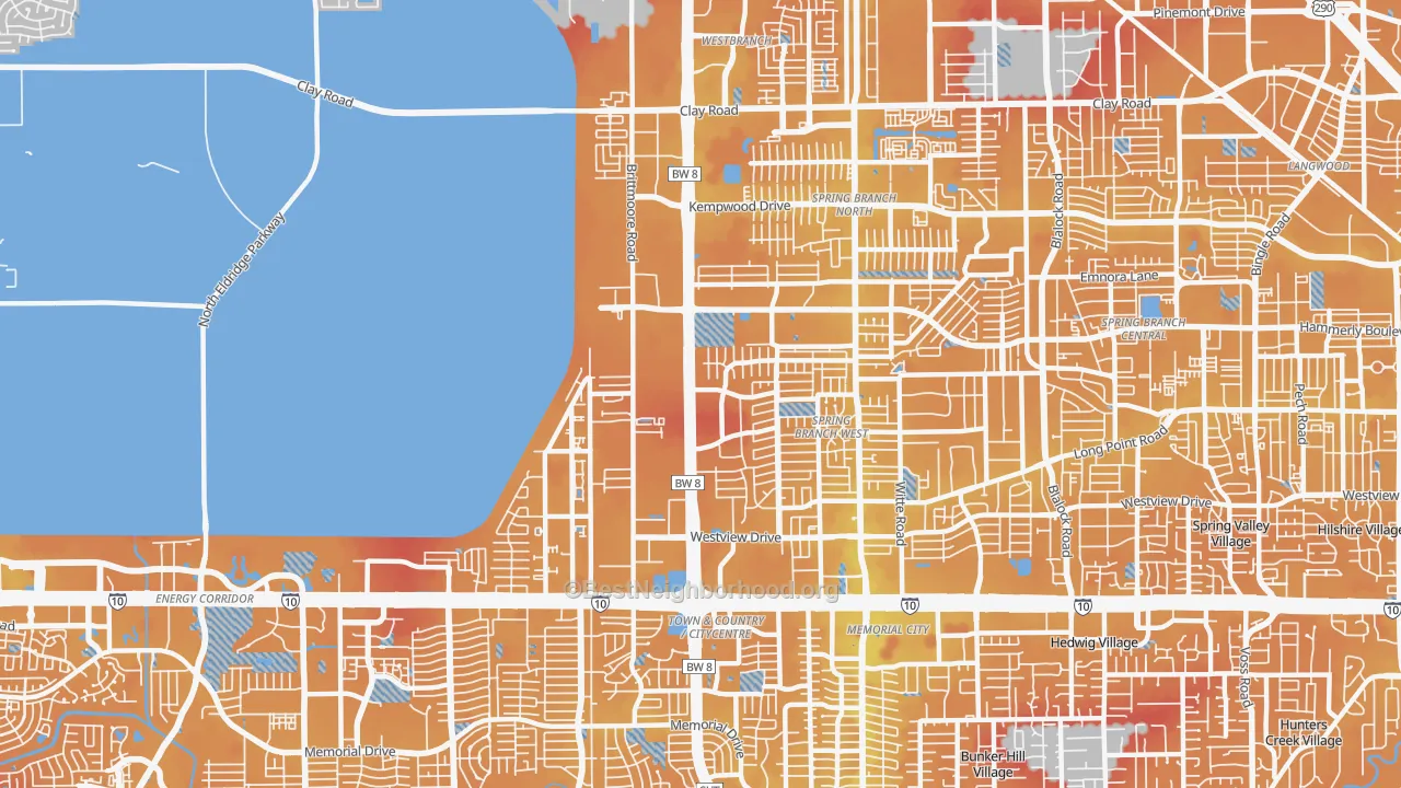 Transit Grade map of 77043, TX